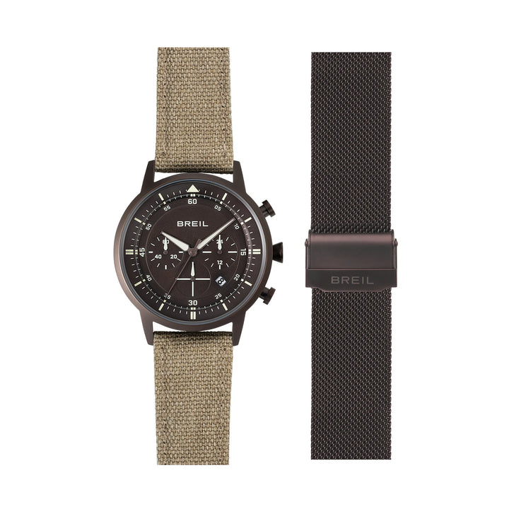 Breil watch Six.3.Nine Chrono 44 brown quartz steel IP chocolate TW2193