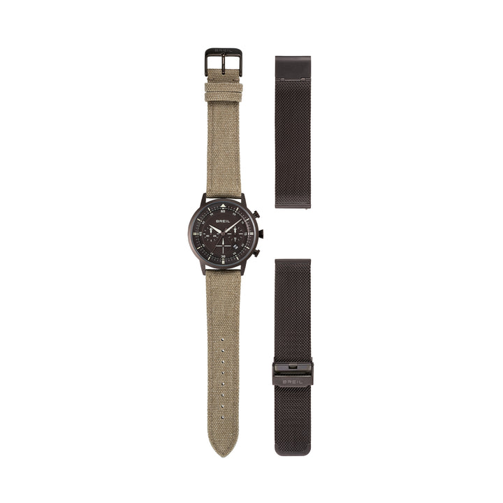 Breil watch Six.3.Nine Chrono 44 brown quartz steel IP chocolate TW2193