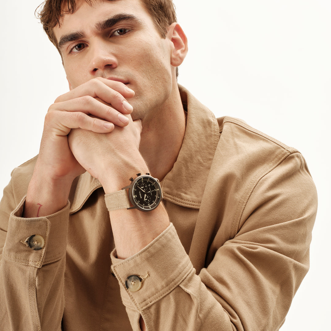 Breil watch Six.3.Nine Chrono 44 brown quartz steel IP chocolate TW2193