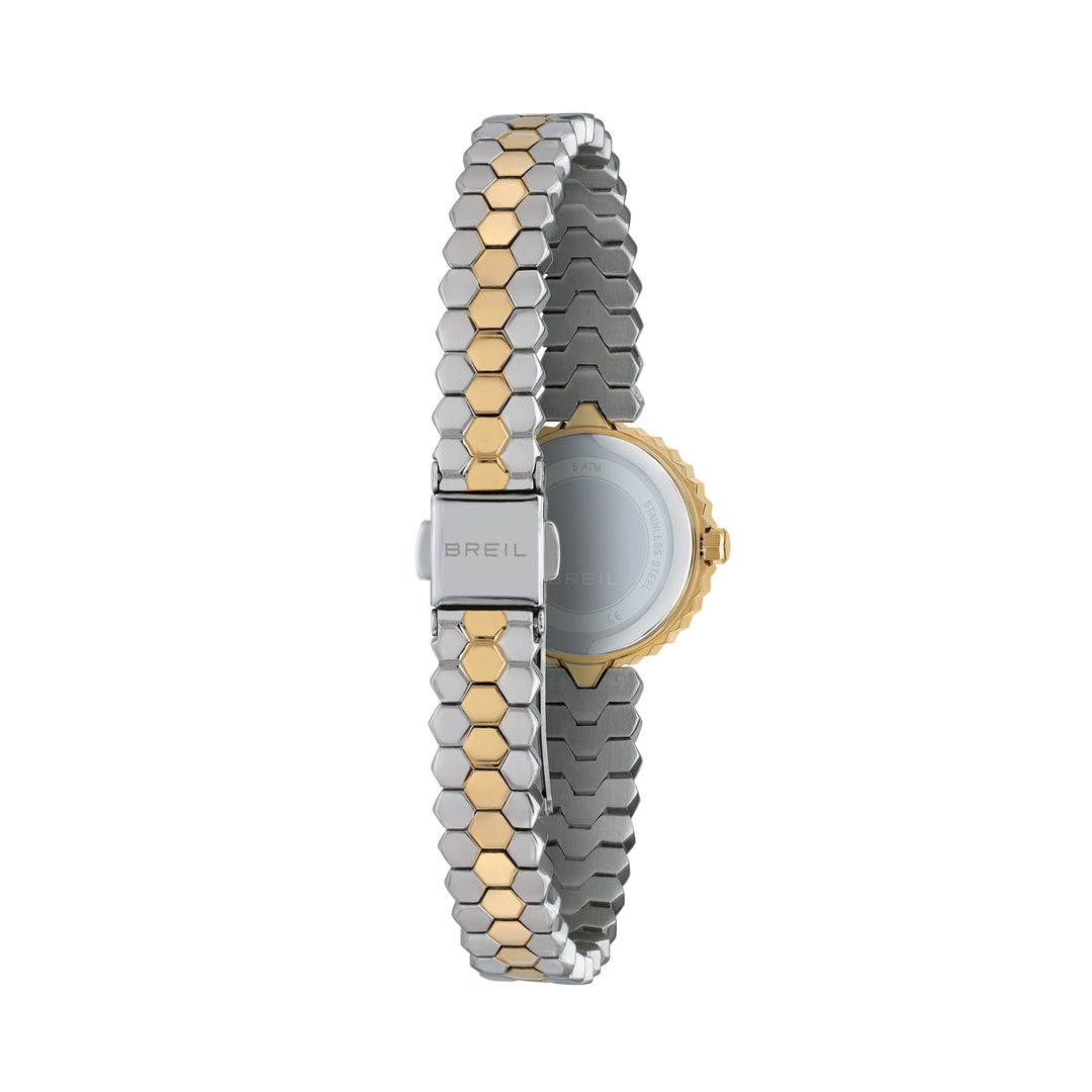 Breil Primp watch 24mm white quartz steel PVD finish 14k gold TW2200