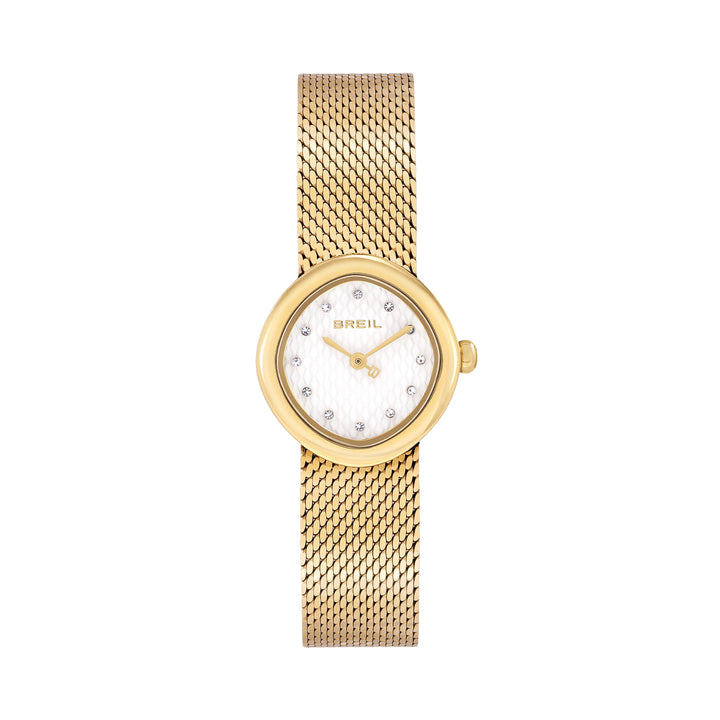 Breil Primp watch 25mm white quartz steel 14k gold PVD finish TW2022