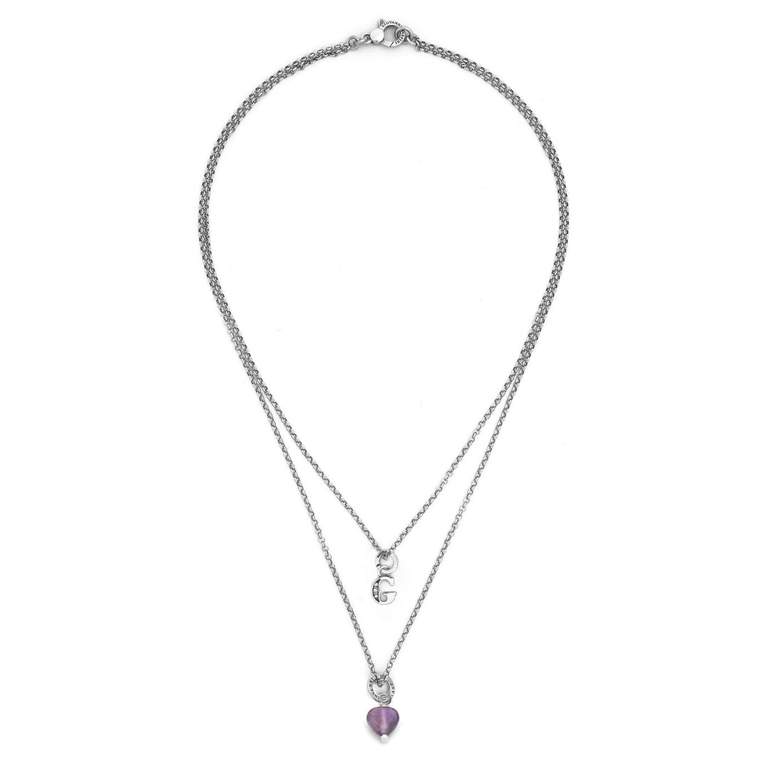 Giovanni Raspini necklace precious gift letter g Necklace in 925 silver, amethyst and zircons X01488