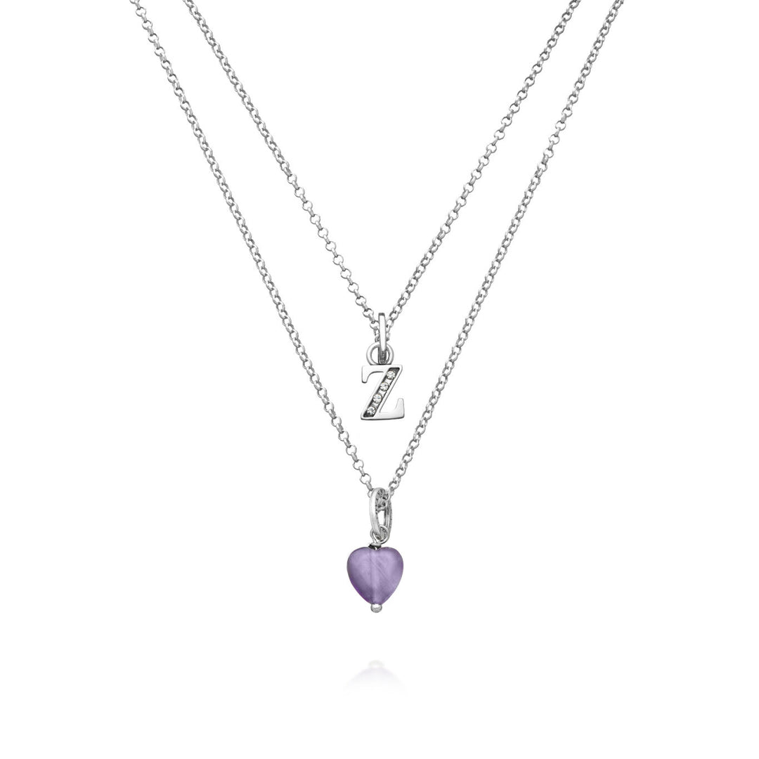 Giovanni Raspini necklace precious gift letter z Necklace in 925 silver, amethyst and zircons X01469