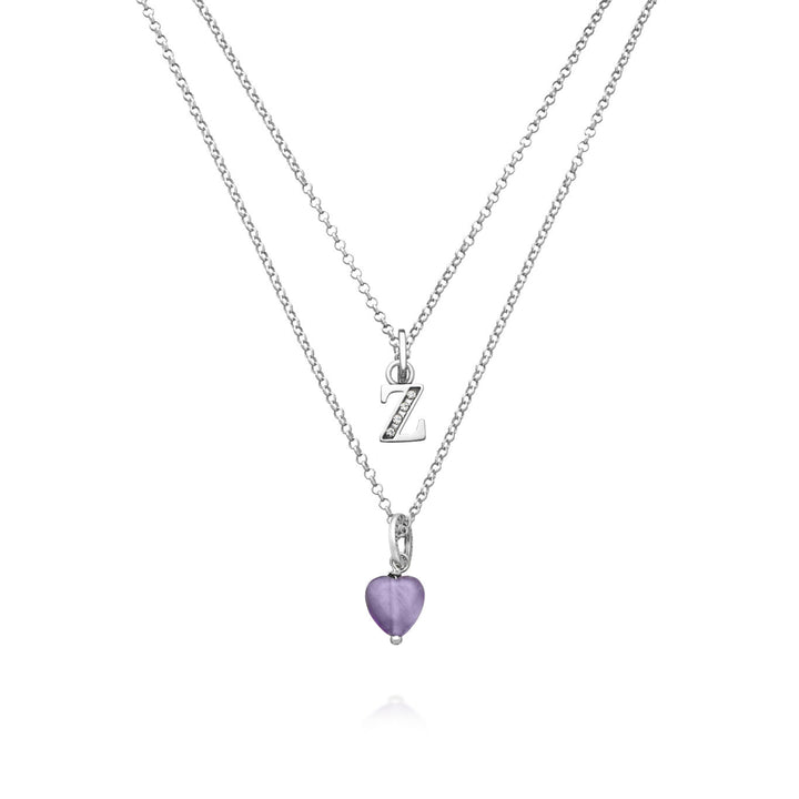 Giovanni Raspini necklace precious gift letter z Necklace in 925 silver, amethyst and zircons X01469