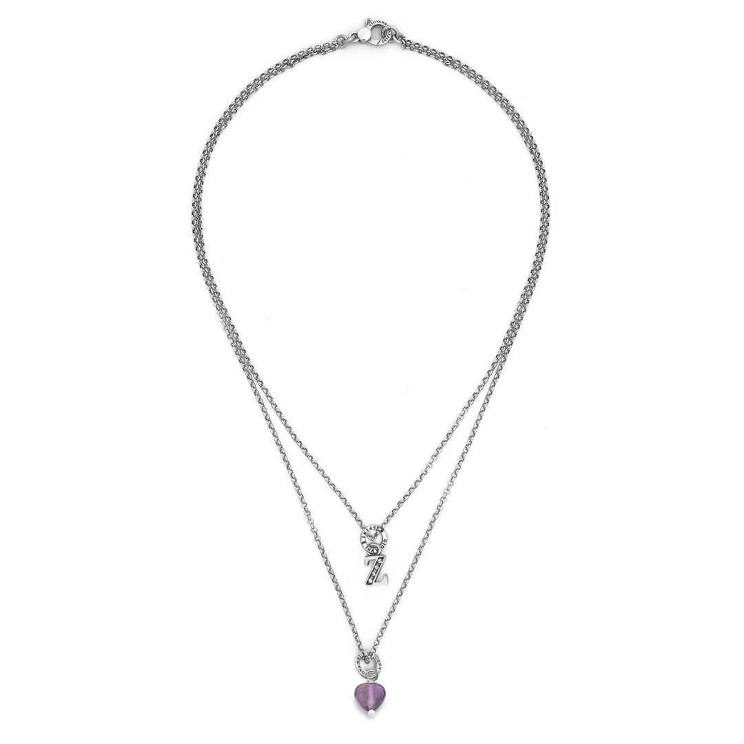Giovanni Raspini necklace precious gift letter z Necklace in 925 silver, amethyst and zircons X01469