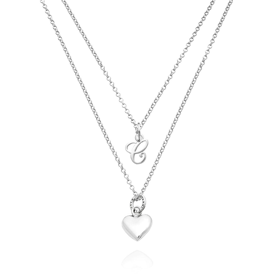 Giovanni Raspini heart and letter c necklace 925 Silver Necklace X01568