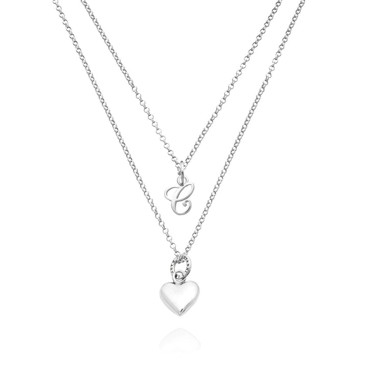 Giovanni Raspini heart and letter c necklace 925 Silver Necklace X01568
