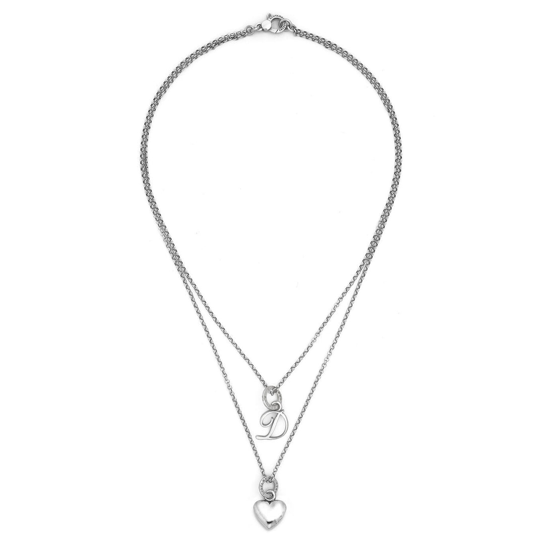 Giovanni Raspini heart and letter d necklace 925 Silver Necklace X01567