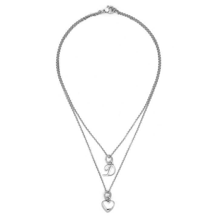 Giovanni Raspini heart and letter d necklace 925 Silver Necklace X01567
