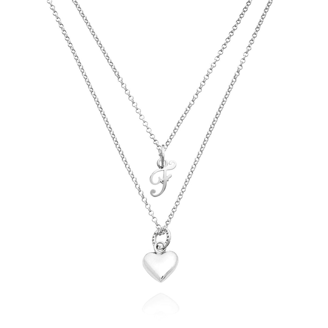 Giovanni Raspini heart and letter f necklace 925 Silver Necklace X01565