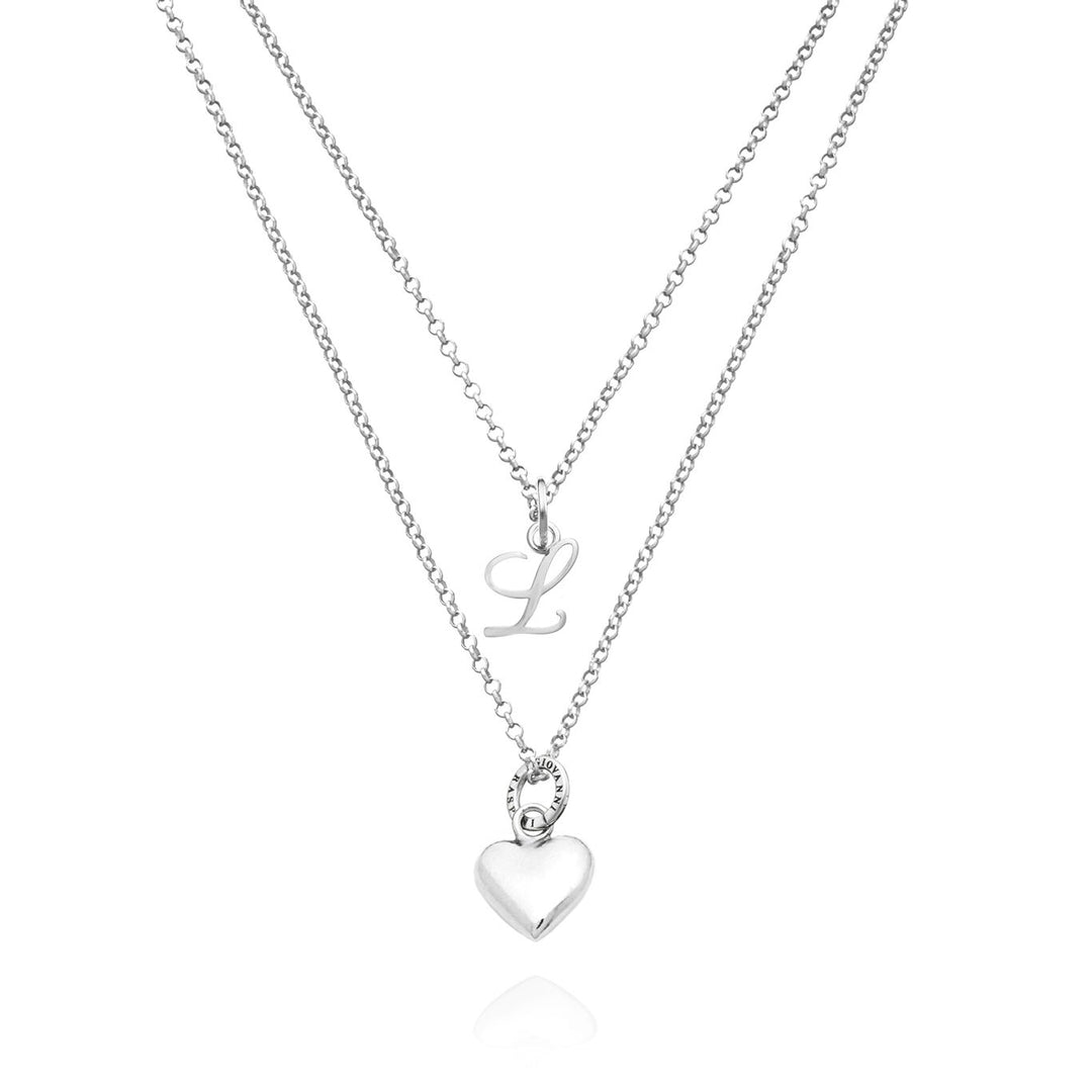 Giovanni Raspini heart and letter necklace 925 Silver Necklace X01559
