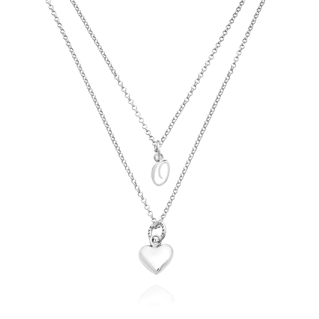 Giovanni Raspini heart and letter necklace or 925 Silver Necklace X01556
