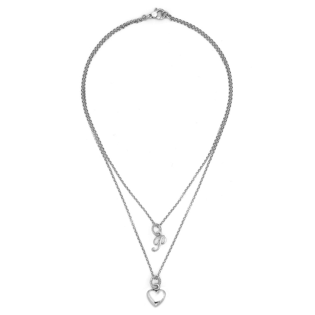 Giovanni Raspini heart and letter p necklace 925 Silver Necklace X01555