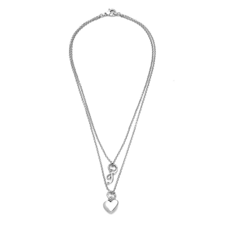 Giovanni Raspini heart and letter t necklace 925 Silver Necklace X01551