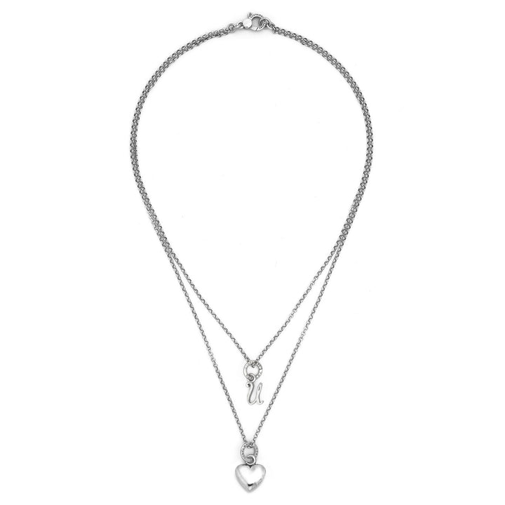 Giovanni Raspini heart and letter u necklace 925 Silver Necklace X01550