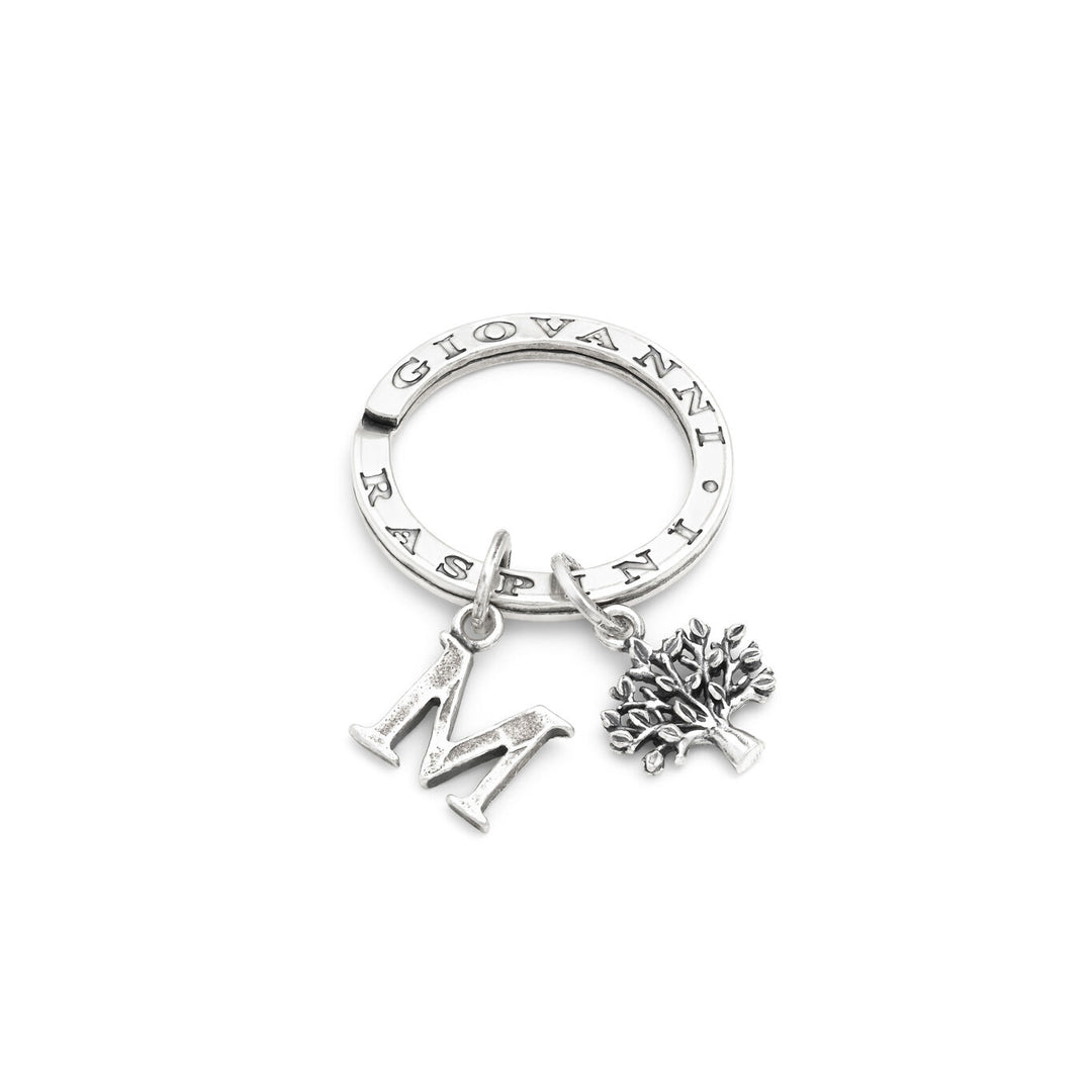 Giovanni Raspini Tree of Life and Letter M silver key ring X01634