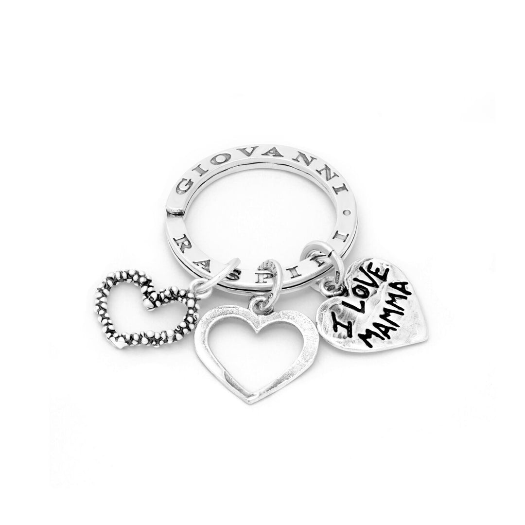 Giovanni Raspini Keyring Hearts Mum silver X01729