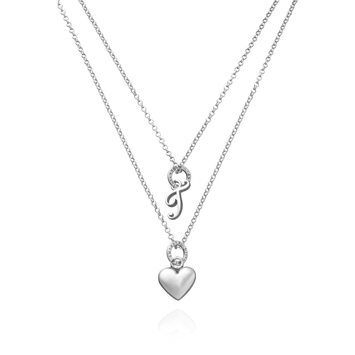 Giovanni Raspini Heart and Letter T necklace silver X01762