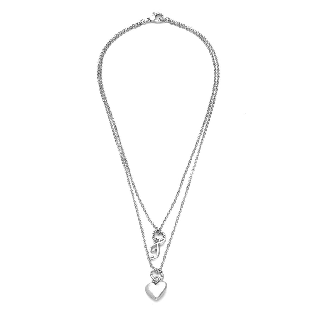 Giovanni Raspini Heart and Letter T necklace silver X01762