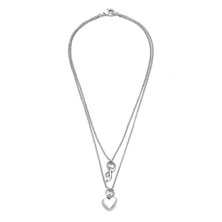 Giovanni Raspini Heart and Letter T necklace silver X01762