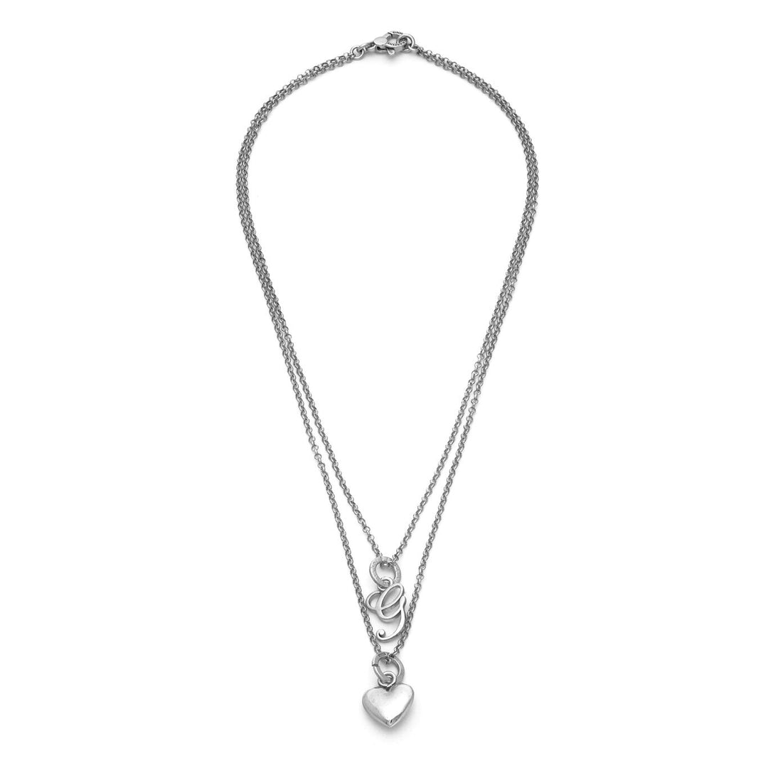 Giovanni Raspini Heart and Letter G necklace in silver X01763