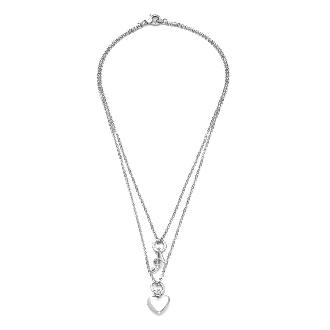 Giovanni Raspini Heart and Letter A necklace in silver X01764