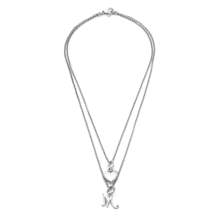 Giovanni Raspini Heart and Letter M necklace silver X01767