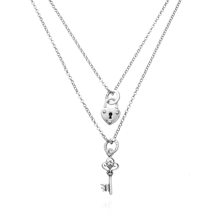Giovanni Raspini Silver Padlock and Key Necklace X01770