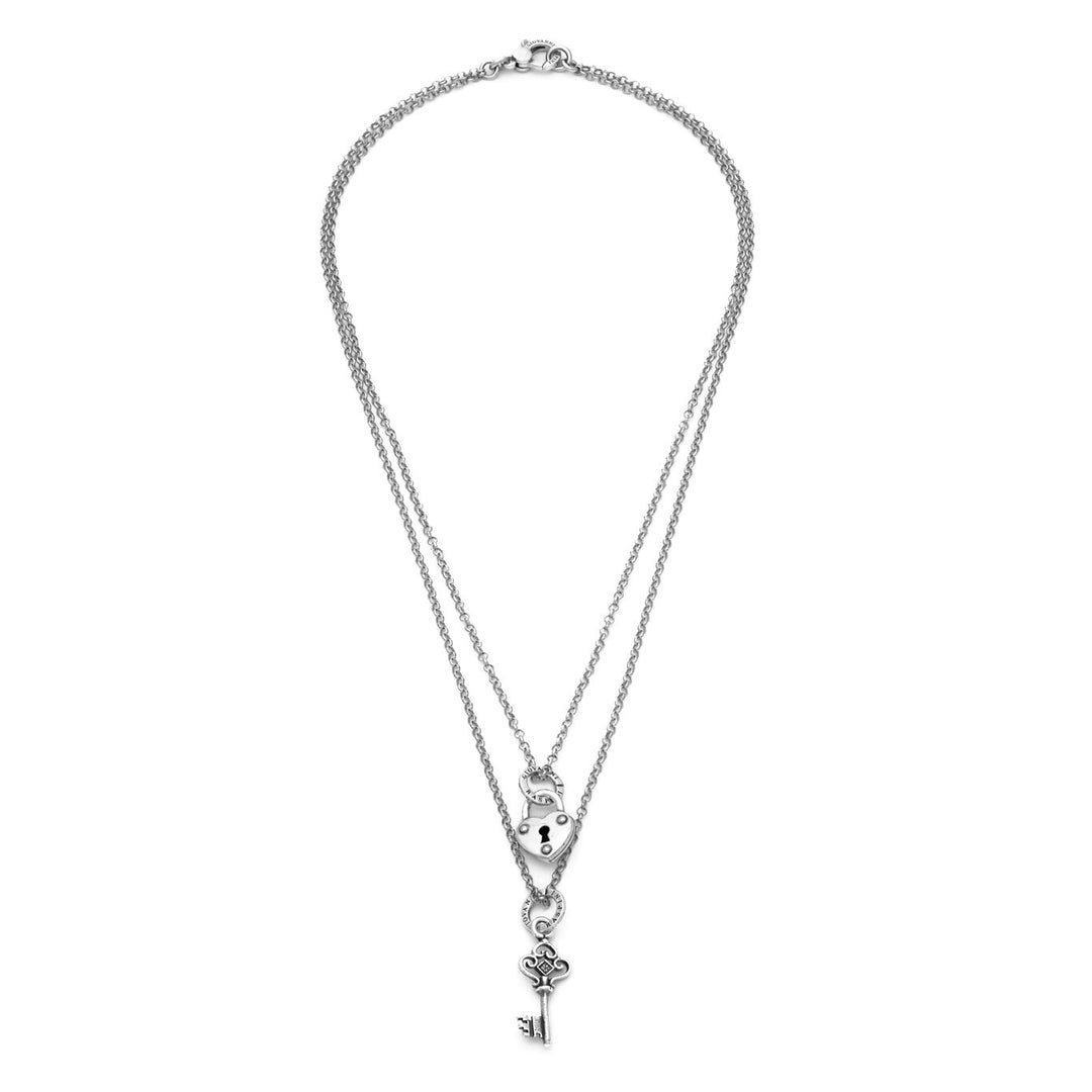 Giovanni Raspini Silver Padlock and Key Necklace X01770