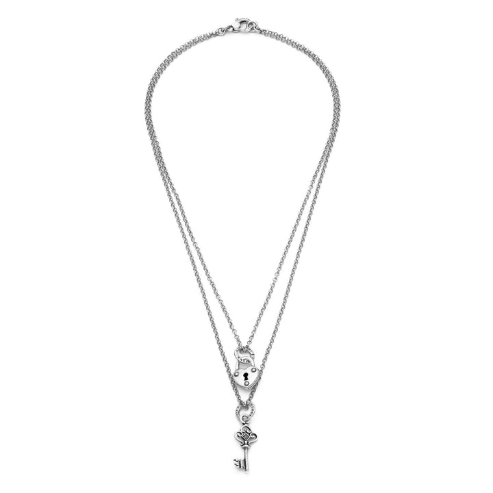 Giovanni Raspini Silver Padlock and Key Necklace X01770