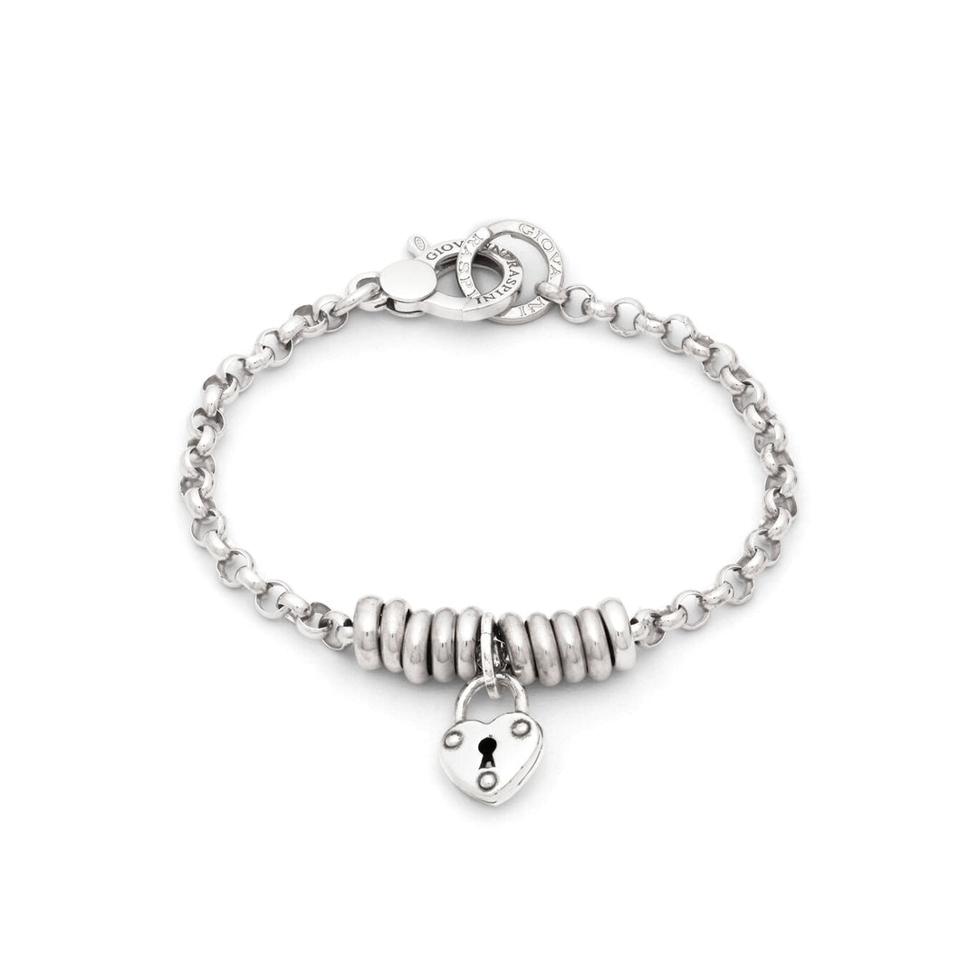 Giovanni Raspini Silver Heart Padlock Bracelet X01779