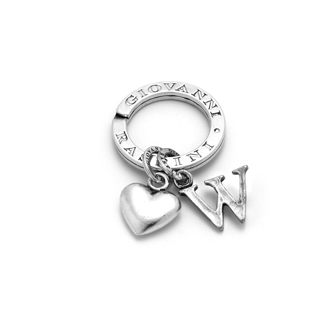 Giovanni Raspini Heart and Letter W key ring silver X01848
