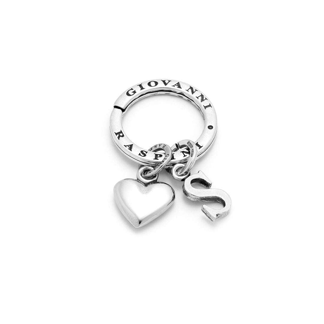 Giovanni Raspini Heart and Letter S key ring silver X01855