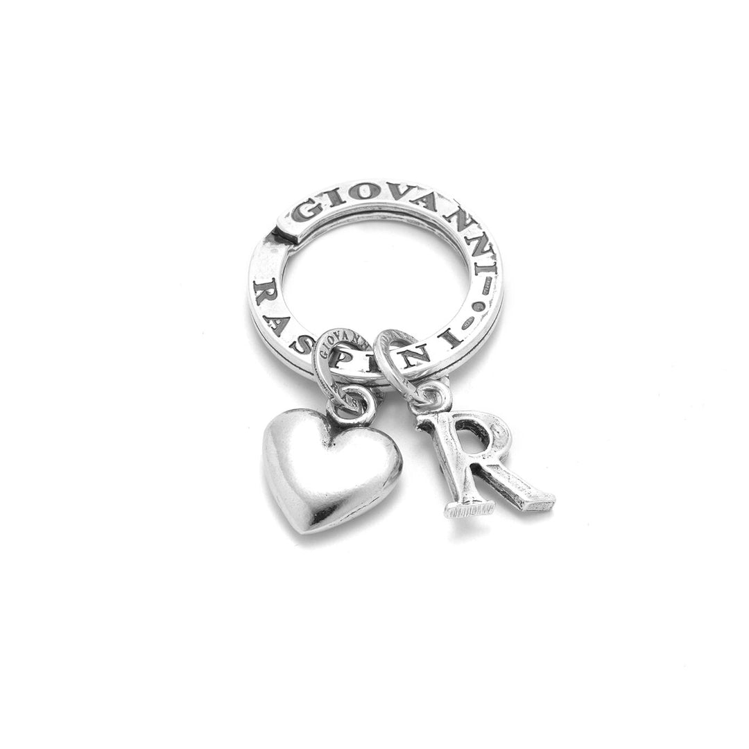 Giovanni Raspini Heart and Letter R key ring silver X01856