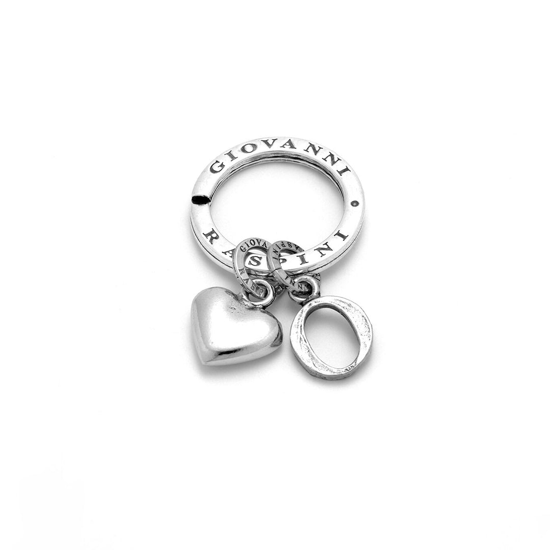 Giovanni Raspini Heart and Letter O key ring silver X01859