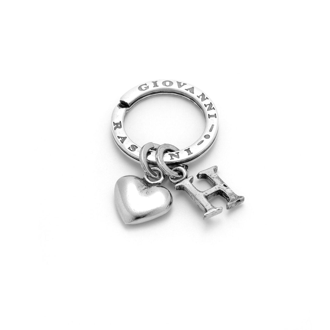 Giovanni Raspini Heart and Letter H key ring silver X01864