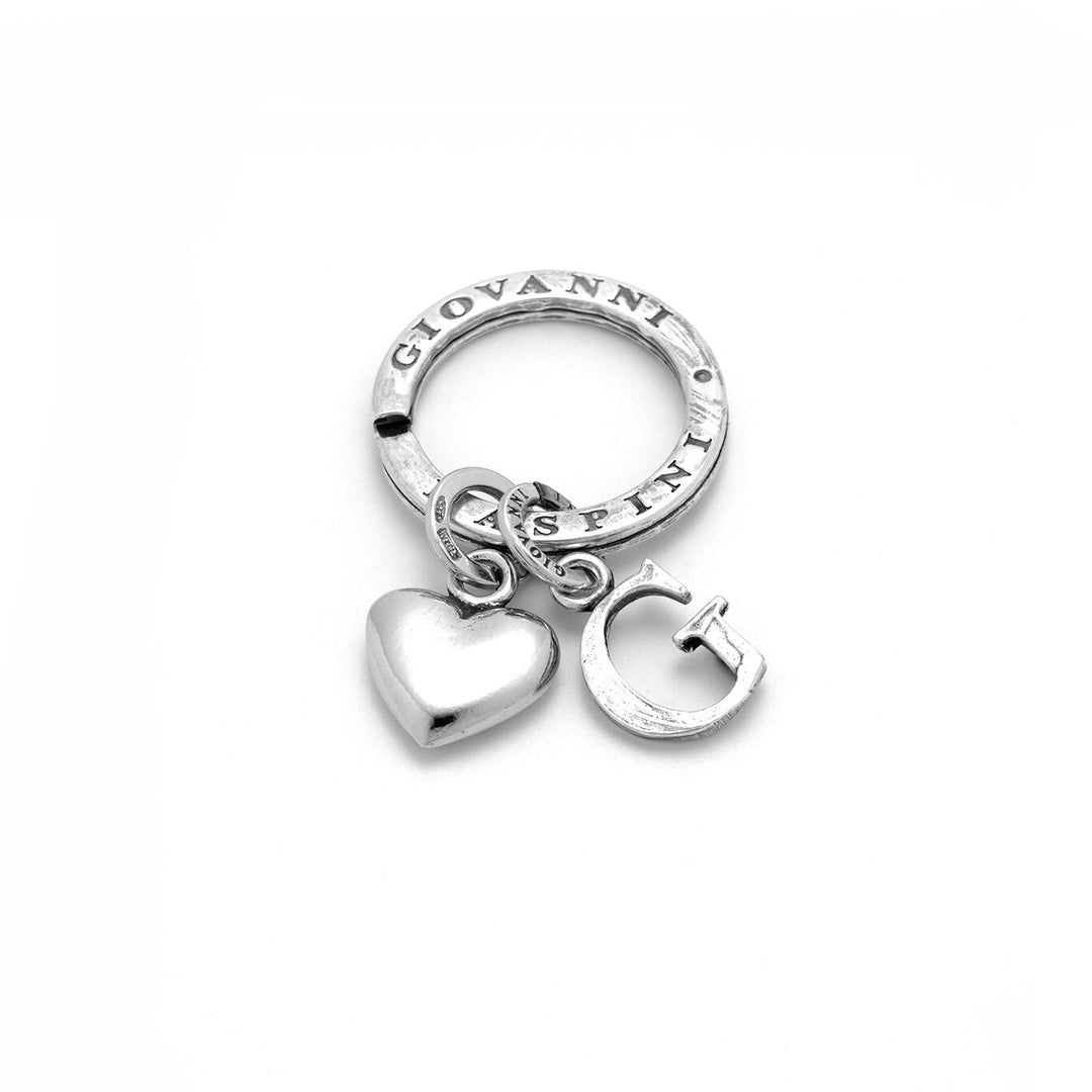 Giovanni Raspini Heart and Letter G key ring silver X01865