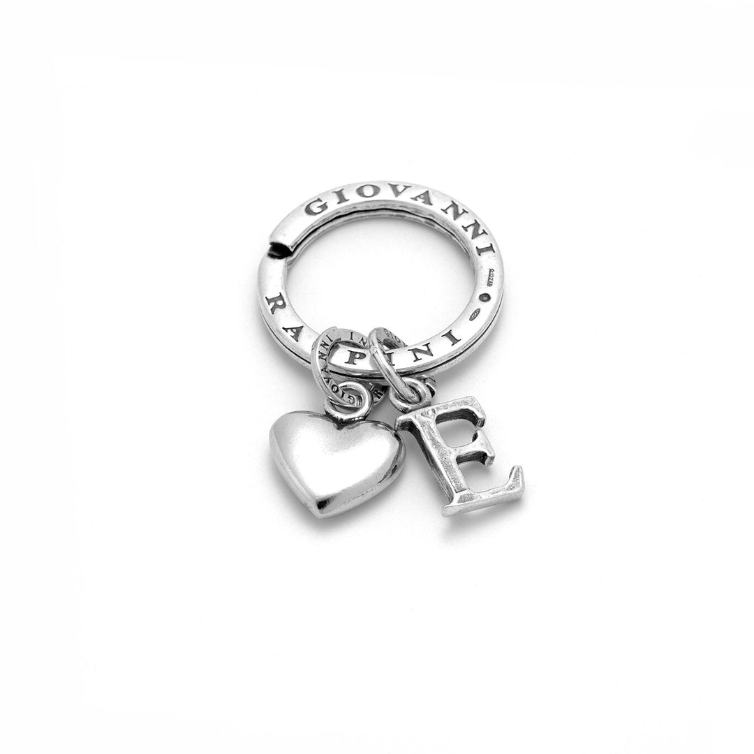 Giovanni Raspini Heart and Letter E key ring silver X01867