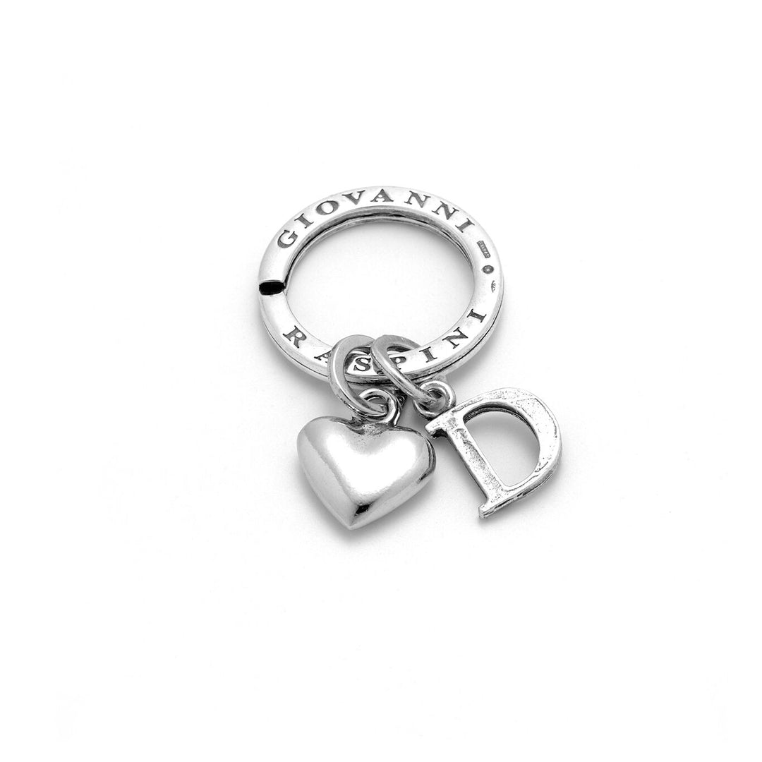 Giovanni Raspini Heart and Letter D silver key ring X01868