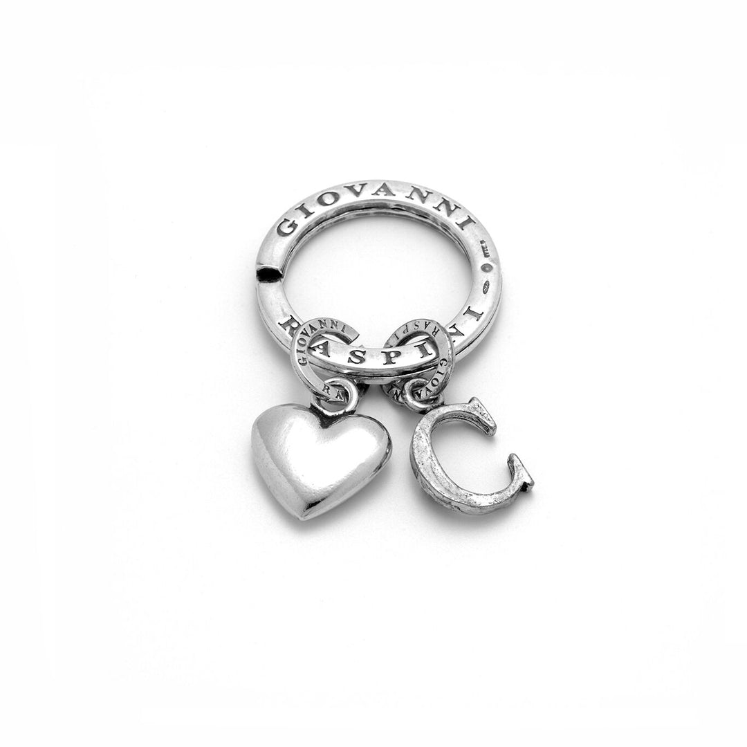 Giovanni Raspini Heart and Letter C key ring silver X01869