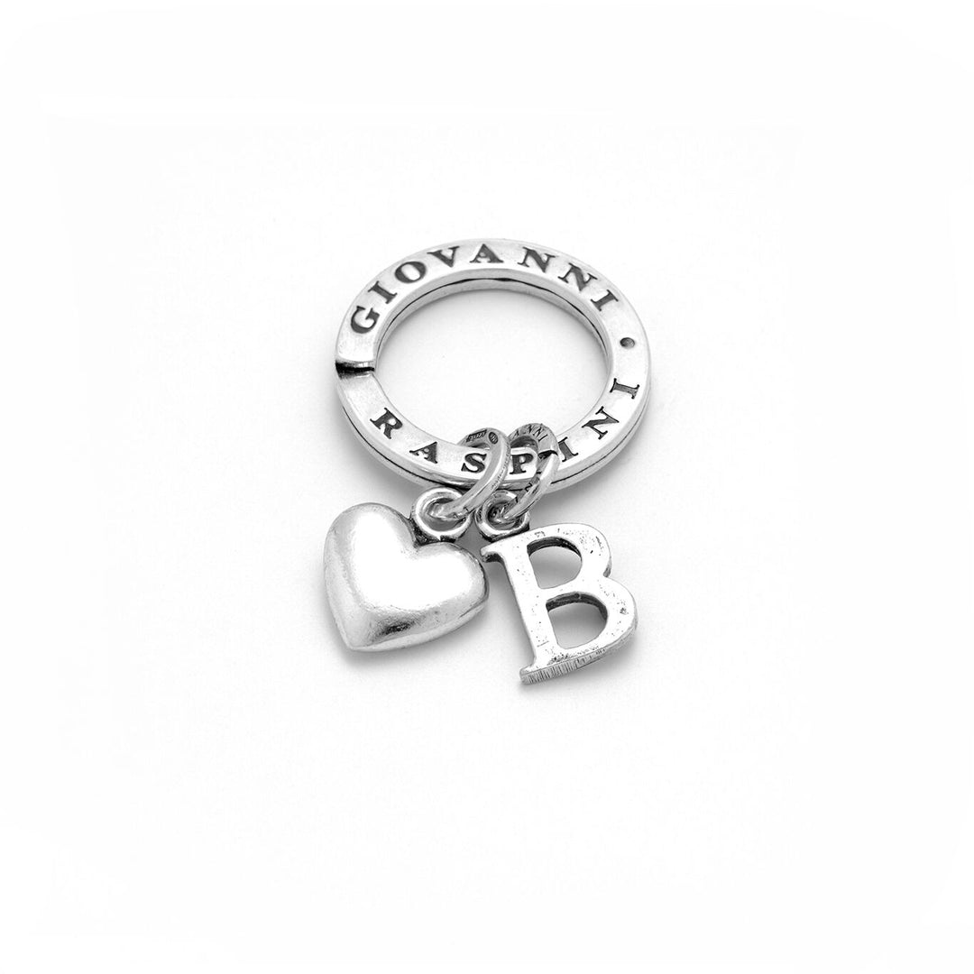 Giovanni Raspini Heart and Letter B key ring silver X01870
