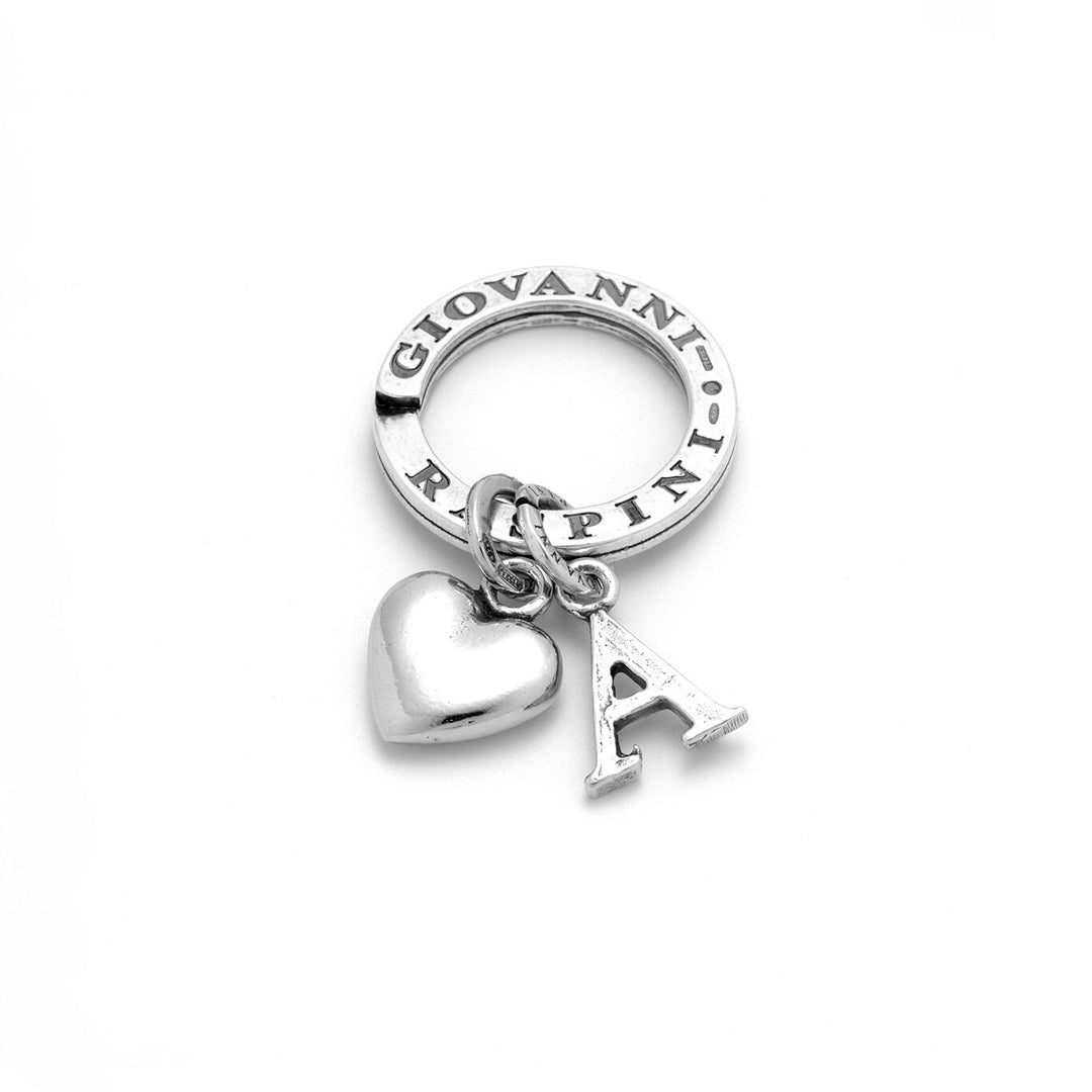 Giovanni Raspini Heart and Letter A key ring 1871