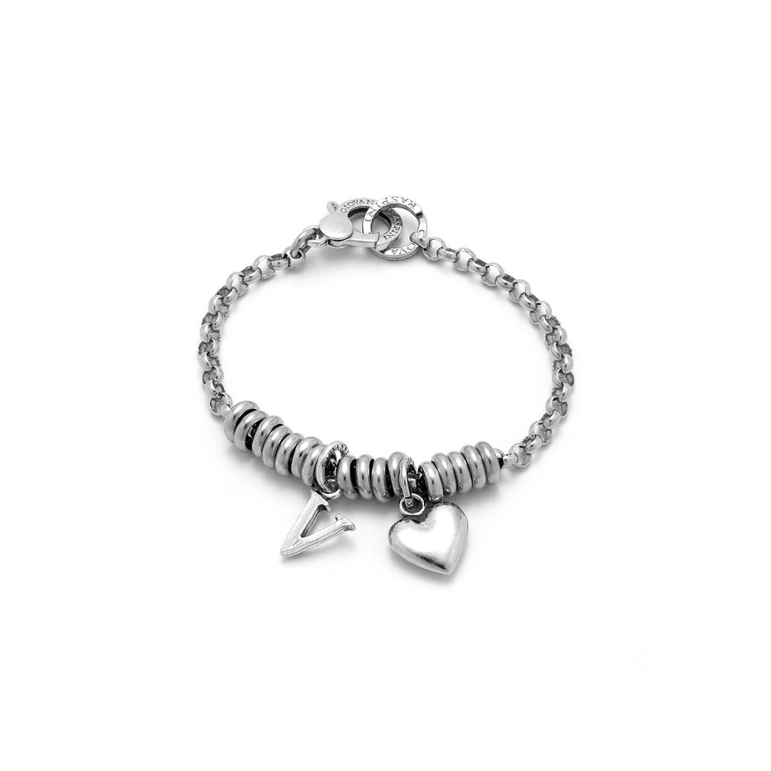 Giovanni Raspini Heart and Letter V Bracelet silver X01877