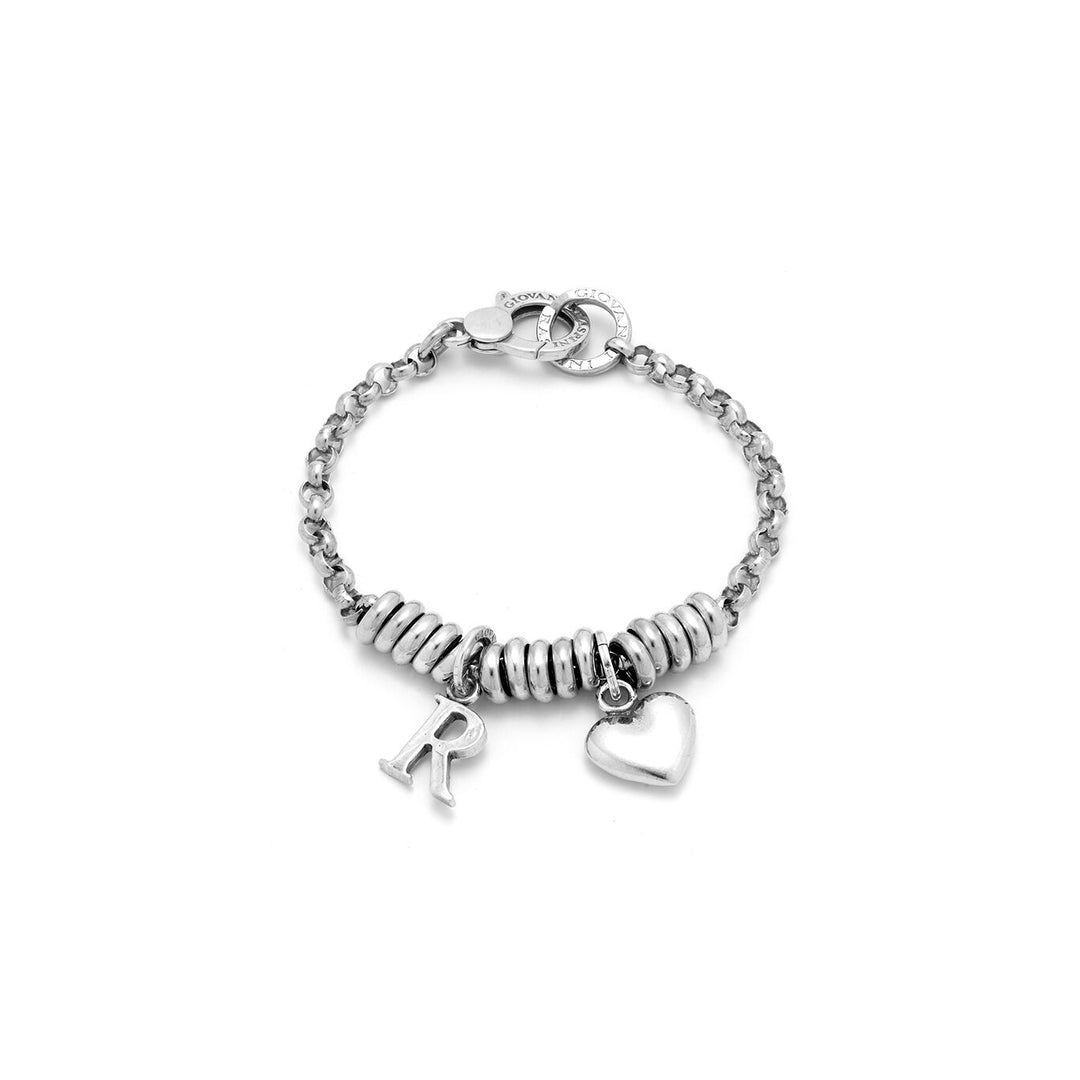 Giovanni Raspini Heart and Letter R bracelet in silver X01880
