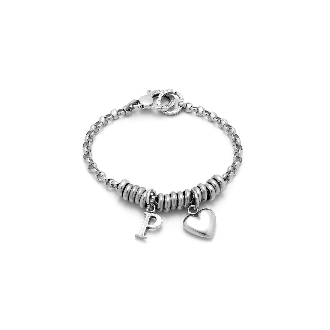 Giovanni Raspini Heart and Letter P silver bracelet X01882