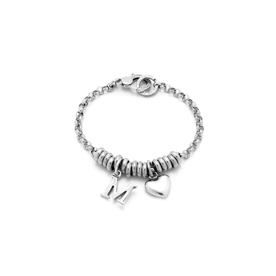 Giovanni Raspini Heart and Letter M silver bracelet X01885