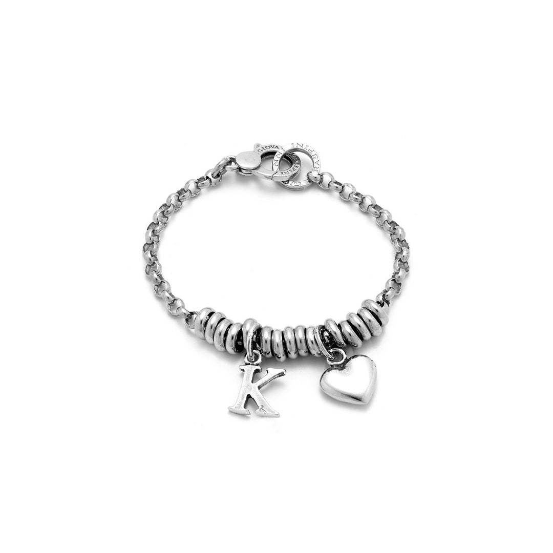 Giovanni Raspini Heart and Letter K bracelet in silver X01887
