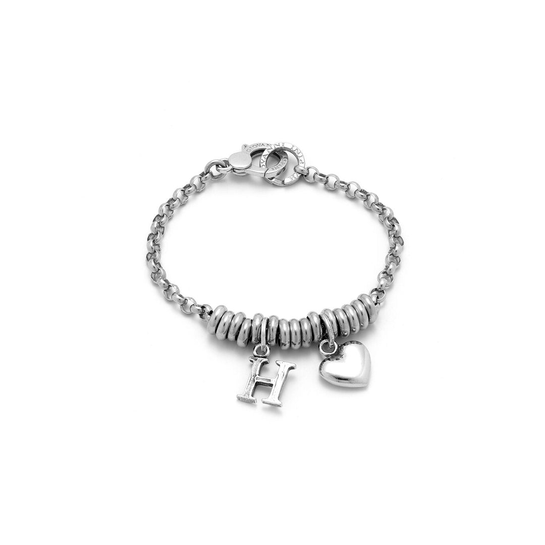 Giovanni Raspini Heart and Letter H bracelet in silver X01890
