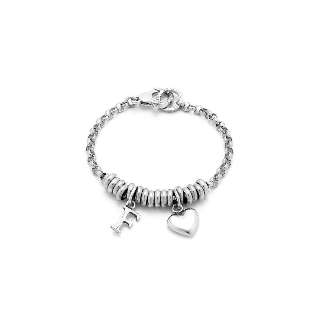 Giovanni Raspini Heart and Letter F bracelet in silver X01892