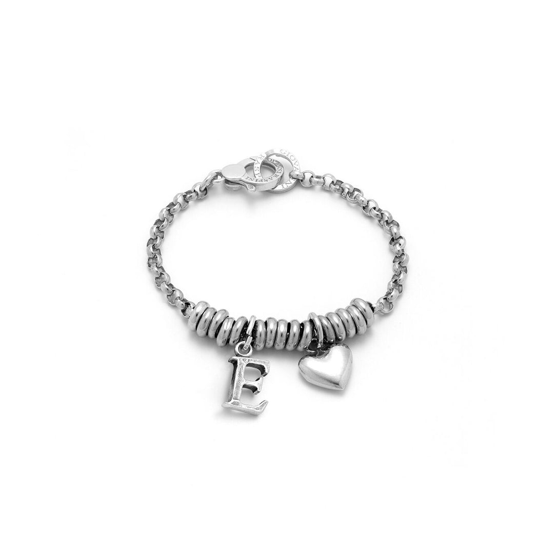 Giovanni Raspini Heart and Letter E bracelet silver X01893